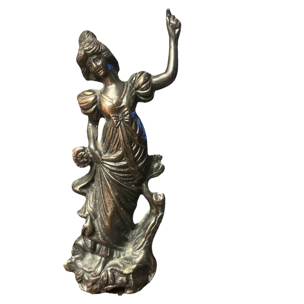 Vintage/Antique Bronze Statue of Woman Lady Dancing Dress~7in